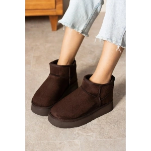 Andra Kahverengi Kadın Kalın Taban Süet İçi Kürklü Rahat Günlük Bot