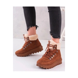 Melina İçi Kürklü Kalın Taban Bağcıklı Soğuğa Dayanıklı Kadın Bot
