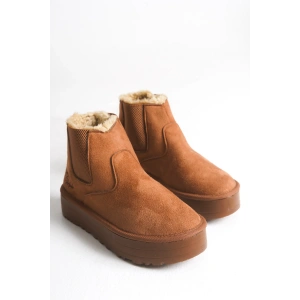 Reneta İçi Kürklü Kalın Taban Yandan Lastikli Rahat Kadın Bot