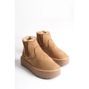 Reneta İçi Kürklü Kalın Taban Yandan Lastikli Rahat Kadın Bot
