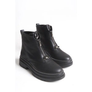 Zeta Önden Metal Fermuarlı Kadın Bilekte Bot