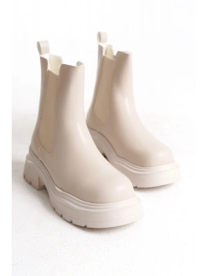 Kadın Yandan Lastikli Günlük Hafif Bot Kalın Taban