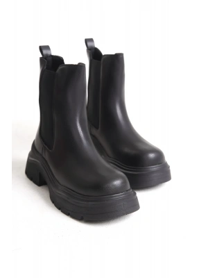 Kadın Yandan Lastikli Günlük Hafif Bot Kalın Taban