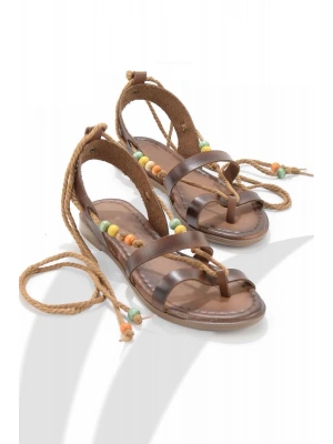 Clarence Parmak Arası Bağcıklı Bodrum Sandalet