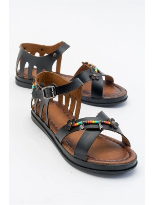 Sia Kafesli Boncuklu Bodrum Sandalet