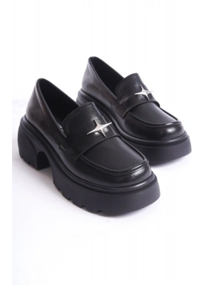 Monisa Kadın Kalın Taban Loafer Makosen Günlük Ayakkabı