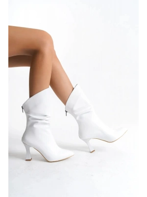 Marta Sivri Burun Körüklü Arkadan Fermuarlı Kadeh Topuklu Çizme