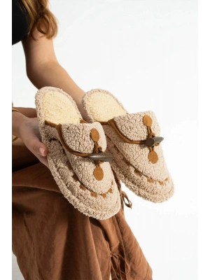 Nelly Düğmeli Detaylı Havlu Kadın Ev Terliği