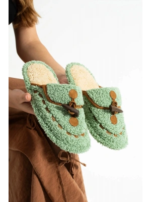 Nelly Düğmeli Detaylı Havlu Kadın Ev Terliği