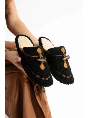 Nelly Düğmeli Detaylı Havlu Kadın Ev Terliği