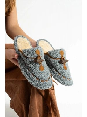 Nelly Düğmeli Detaylı Havlu Kadın Ev Terliği