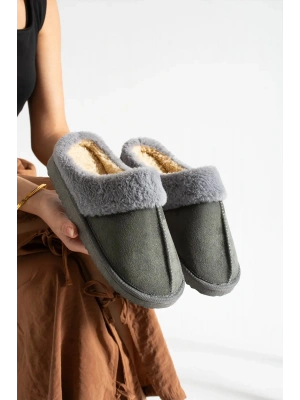 İçi Tüylü Rahat Sessiz Ev Terliği