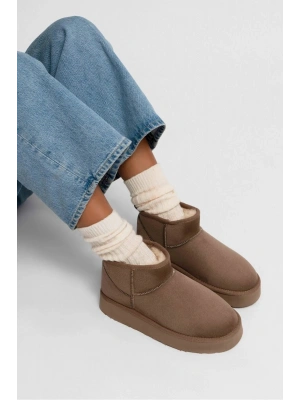 Andra Vizon Kadın Kalın Taban Süet İçi Kürklü Rahat Günlük Bot