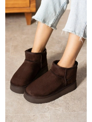 Andra Kahverengi Kadın Kalın Taban Süet İçi Kürklü Rahat Günlük Bot