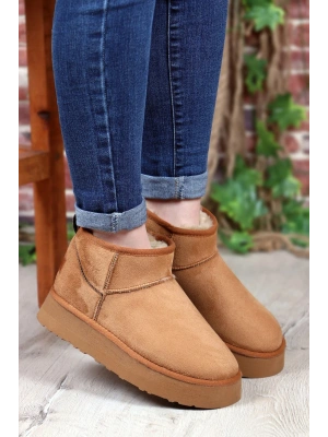 Andra Taba Kadın Kalın Taban Süet İçi Kürklü Rahat Günlük Bot