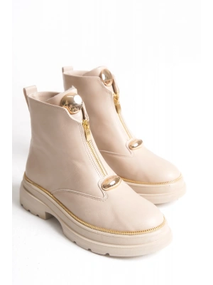 Zeta Önden Metal Fermuarlı Kadın Bilekte Bot