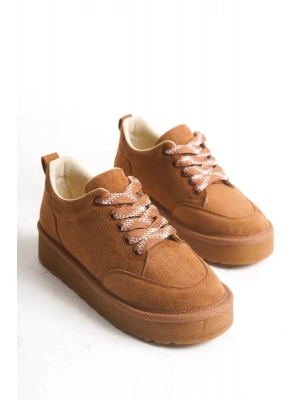 Nora Günlük Bağcıklı Kalın Taban Süet Ayakkabı