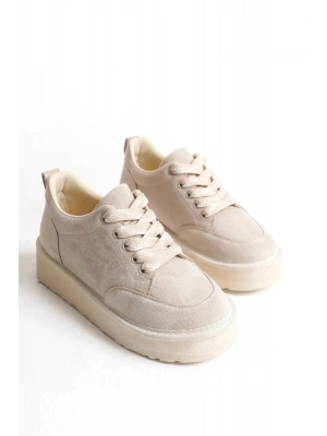 Nora Günlük Bağcıklı Kalın Taban Süet Ayakkabı