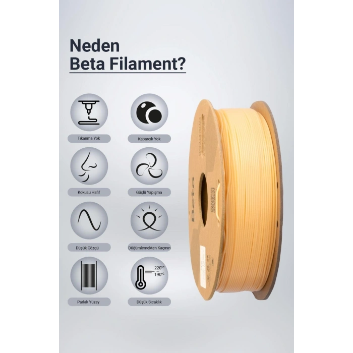 Beta PLA+ Cream Filament 1.75mm 1 Kg