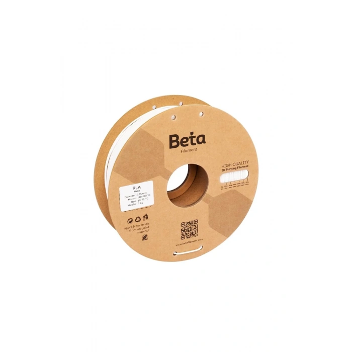 Beta PLA Matte White Filament 1.75mm 1 Kg