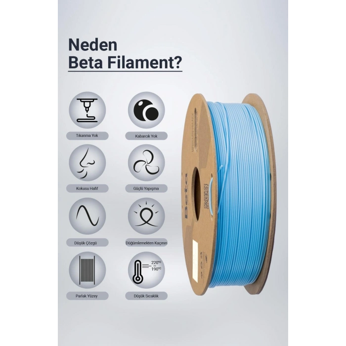 Beta PLA+ Sky Blue Filament 1.75mm 1 Kg