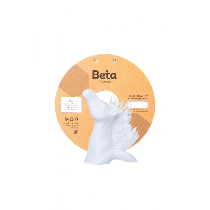 Beta TPU 95A White Filament 1.75mm 800 Gr.