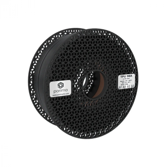 Porima TPU Flex 98A Siyah Filament 1.75mm 1 Kg