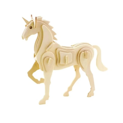3D Ahşap Puzzle Boynuzlu At JP257 30 parça