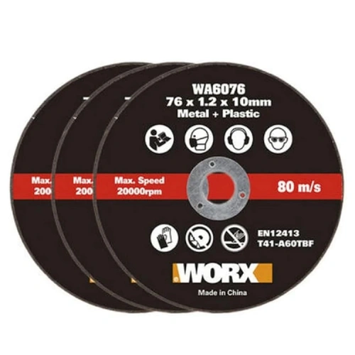 Worx WA6076.3 WX801 için 76x10 MM 3 Adet Metal ve PVC Kesme Taşı