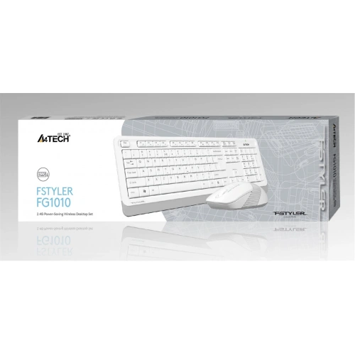 A4 Tech Fg1010 2.4g Beyaz Q Fn-mm Klv+optik Mouse Set