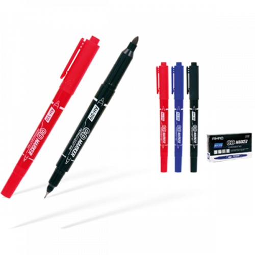 Aihao Asetat Kalemi Permanent Çift Taraflı Mavi Ah-319