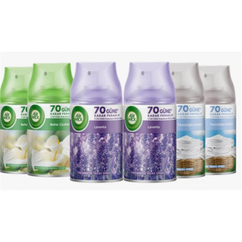 Airwick 250ml 6lı - Lavanta Oda Kokusu Sprey Makina Yedek Spreyi