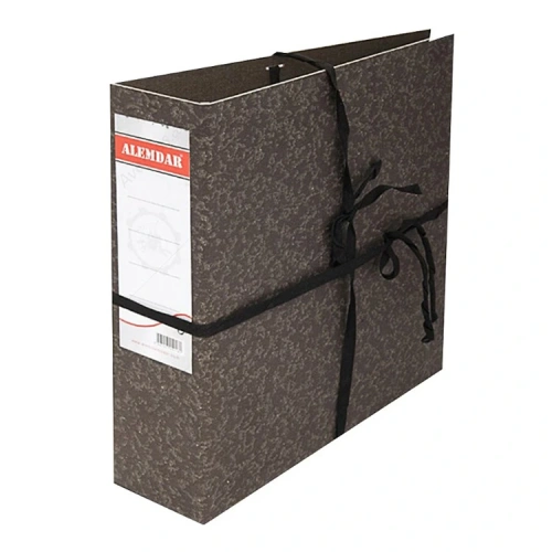 Alemdar Bağlı Klasör Karton Geniş Siyah