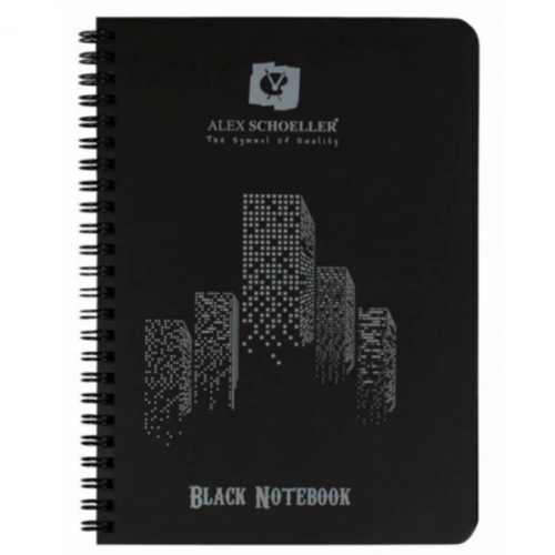 Alex Schoeller Spiralli Defter Plastik Kapak Siyah 60 Yp A5 100.05
