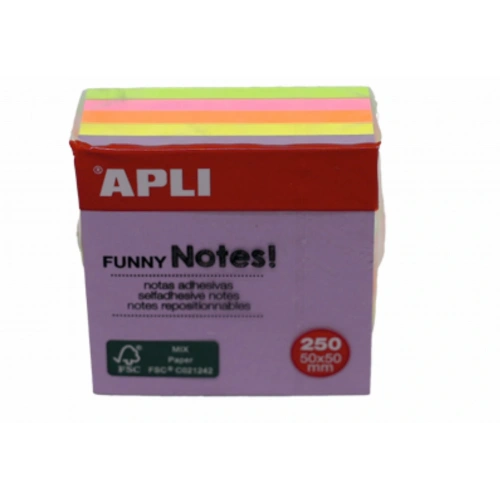Apli Yapışkanlı Not Kağıdı 5 Renk Küp 250 Yp 50x50 11596