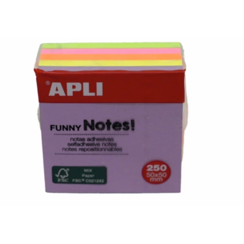 Apli Yapışkanlı Not Kağıdı 5 Renk Küp 250 YP 50x50 11596