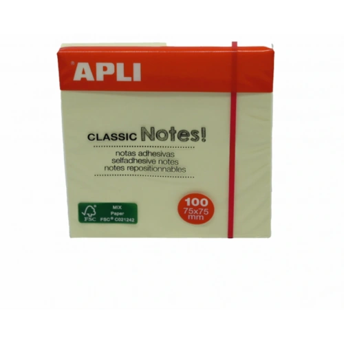 Apli Yapışkanlı Not Kağıdı Classic 100 Yp 75x75 10975