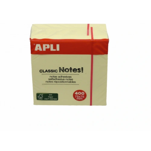 Apli Yapışkanlı Not Kağıdı Classic 400 Yp 75x75 Küp 11597
