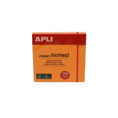 Apli Yapışkanlı Not Kağıdı Turuncu Funny 100 Yp 75x75 11900