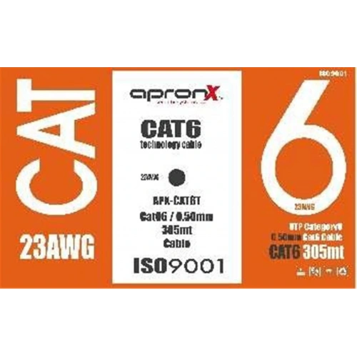 Apronx Cat6 23awg 305mt 0,50mm Gri Utp Kablo