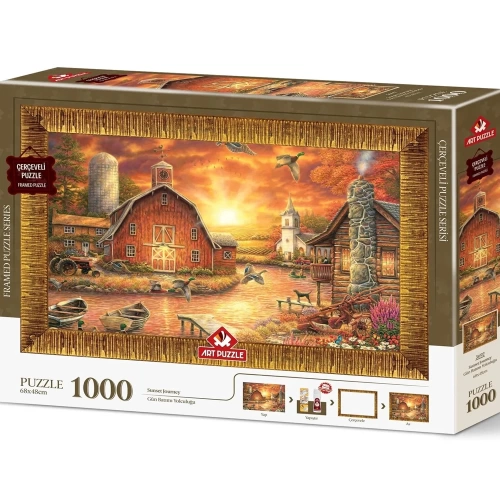 Art Puzzle 1000 Parça Gün Batımı Yolculuğu Çerçeveli 5692