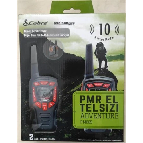 Aselsan Pm-865 Pmr El Telsizi 2li Paket 8 Kanal+121 Alt Kanal  8 Km
