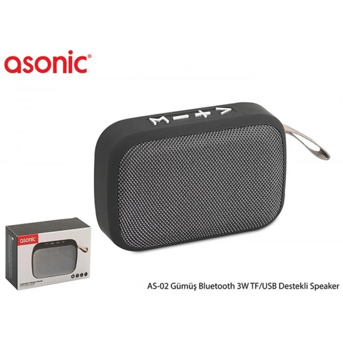 Asonic As-02 Gümüş Bluetooth 3w Tf-usb Destekli Speaker