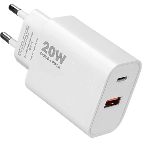 Asonic As-x230 20w Pd3.0-Quick Charge Qc3.0 Type Usb-c +usb A Hızlı Beyaz Ev Şarj Adaptör
