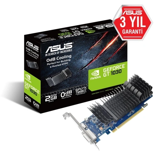 Asus Gt1030-sl-2g-brk, 2gb, Gddr5, 64bit, 1xdvı, 1xhdmı, Gamıng Ekran Kartı