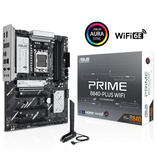 Asus Prıme B840-plus Wıfı, 4xddr5, 3x M.2, Hdmı, Dp, Type-c, Wı-fı 6e, Bluetooth 5.3, Am5 Soket Gamıng Anakart