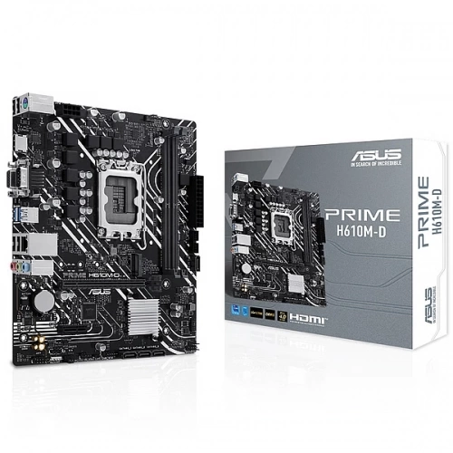 ASUS PRIME H610M-D, 2xDDR5, M.2, D-SUB, HDMI, RS232 Port, 12-13.14.Nesil, LGA1700 Soket, Anakart
