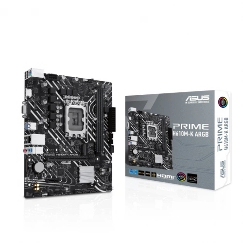Asus Prıme H610m-k Argb, 2xddr5, M.2,d-sub, Hdmı,12-13.14.nesil, Lga1700 Soket, Anakart