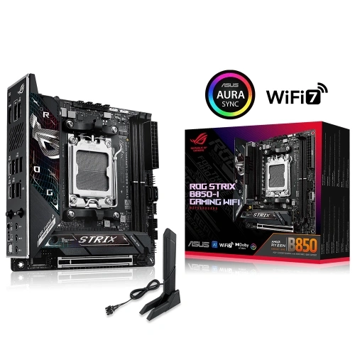 ASUS ROG STRIX B850-I GAMING WIFI, 2xDDR5, 2xM.2, HDMI, DP, Type-C, Wi-Fi 7, Bluetooth v5.4, Mini ITX, AM5 Soket GAMING Anakart