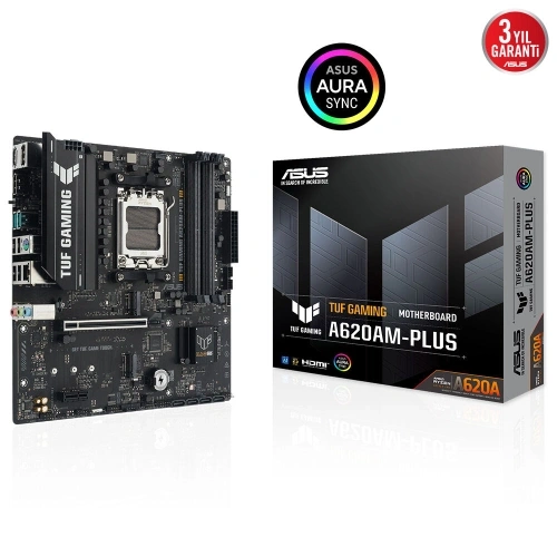 Asus Tuf Gamıng A620am-plus, 4xddr5, 2x M.2, Hdmı, 2xdp, Amd Ryzen 7000 Serisi, Am5 Soket Anakart
